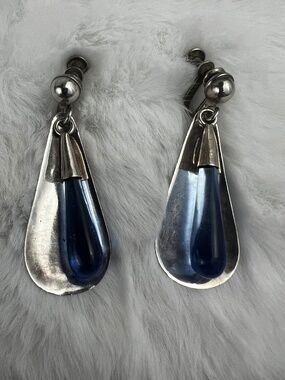 Vintage JSC Mexico Sterling 925 Screwback Drop Earrings